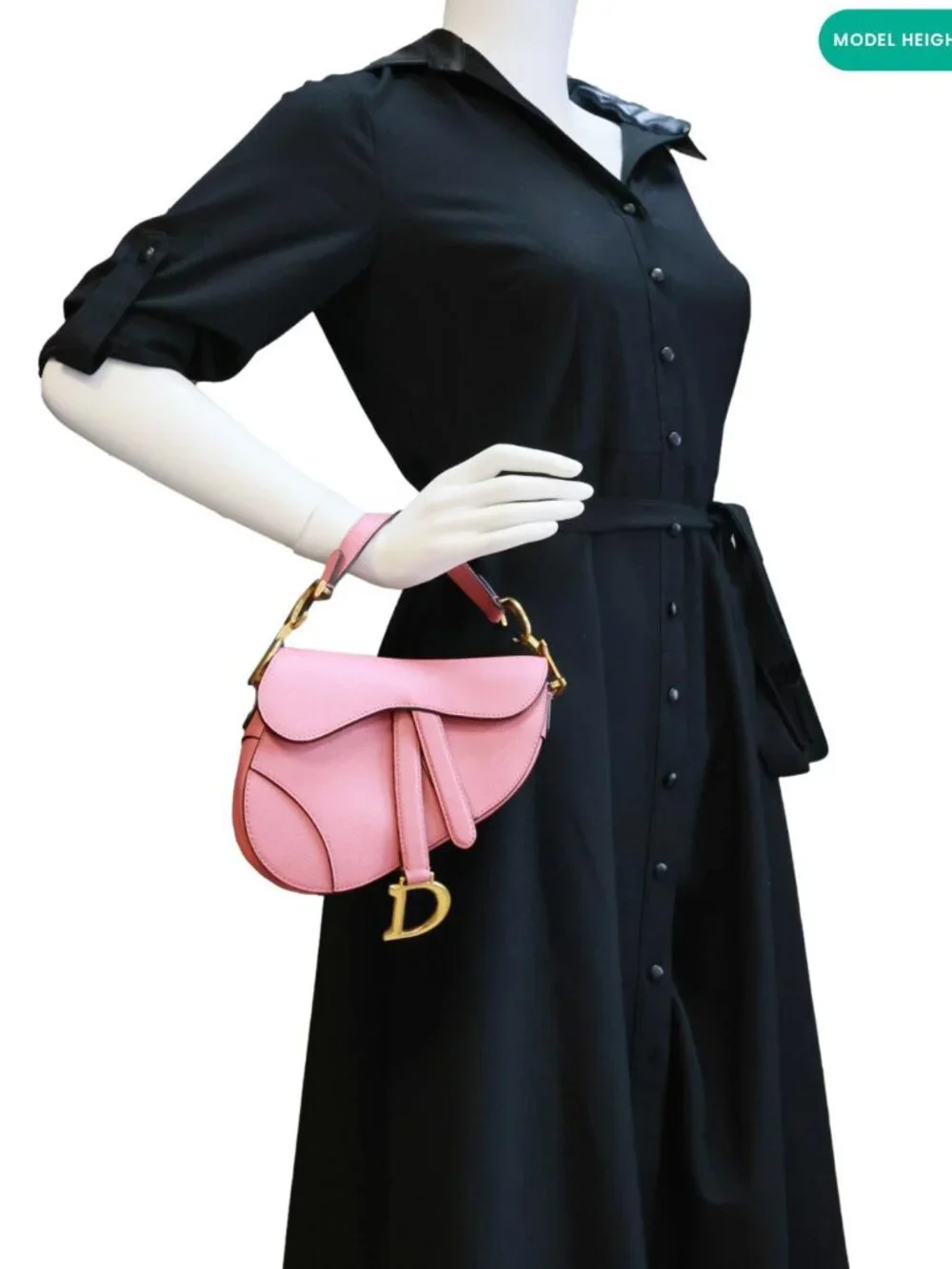Christian Dior Saddle Mini Smooth Calfskin Leather Satchel Bag Antique Pink